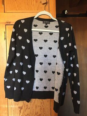 Black with Grey Hearts Cardigan